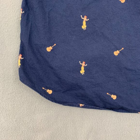 J. Crew Button Shirt Mens Size Medium Hawaii Girl Guitar Short Sleeve Blue - Picture 15 of 16